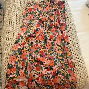 Summersalt Multicolor Floral A-Line coverup wrap Skirt